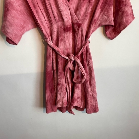 Maverick the Brand Mini Tye Die Wrap dress “Lucie” Small Pink - Picture 8 of 10
